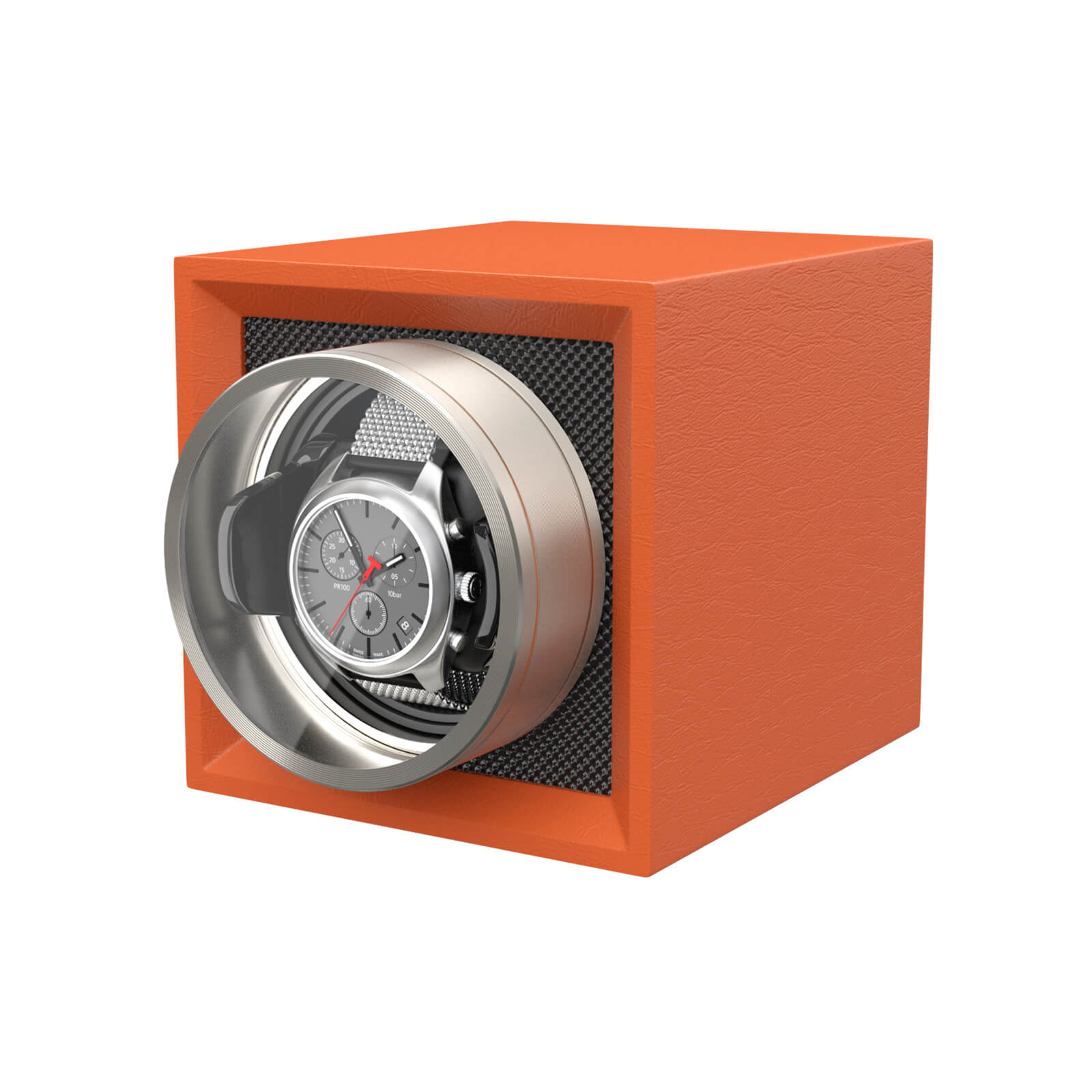 Single Watch Winder for Automatic Watches - Flame Orange