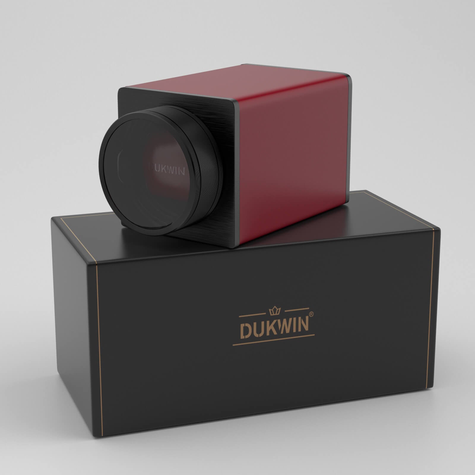 Single Watch Winder for Automatic Watches Vegan Leather Quiet Mabuchi Motors for Travel - Crimson Red