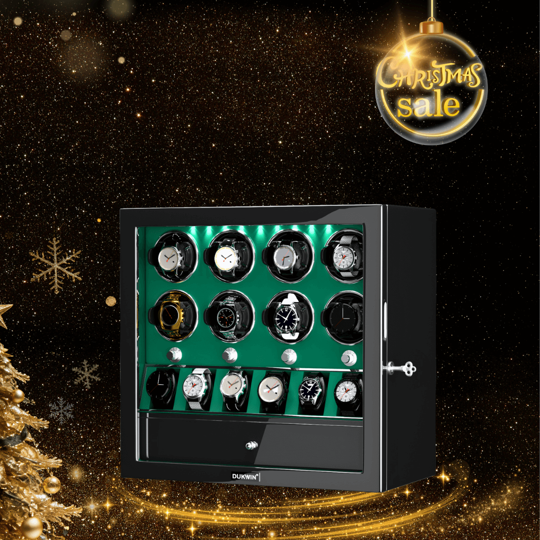 8 Remontoirs De Montres Avec 6 Montres Organisateur De Rangement Grand Espace - Vert