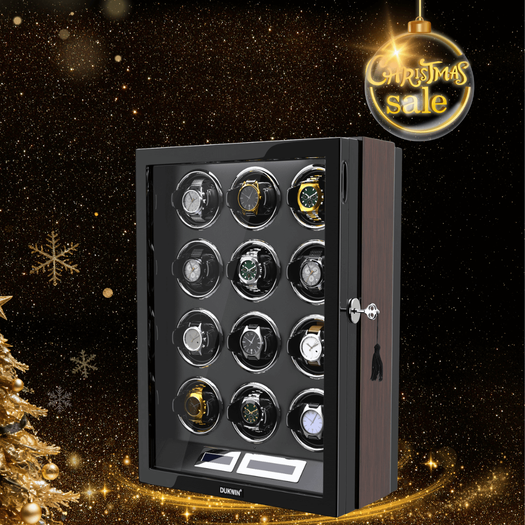 12 Watch Winder for Automatic Watches LCD Remote Control Quiet Mabuchi Motors Large Rotator