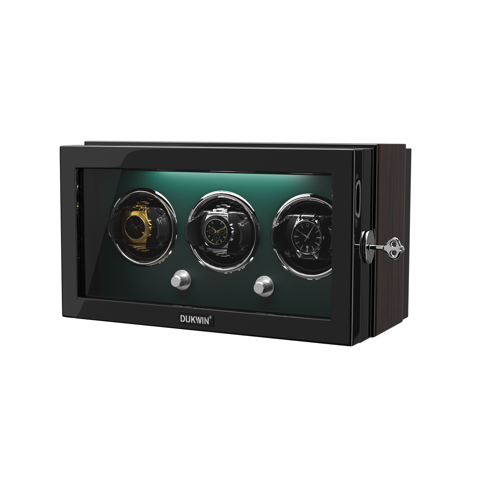 Triple Watch Winder for Automatic Watches with Quiet Mabuchi Motor - Green