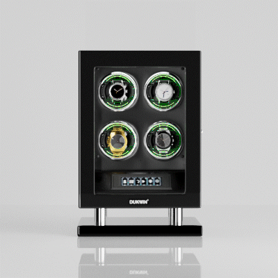 4 Watch Winder with Upgraded Fingerprint Entry RGB Light LCD Remote Control Mabuchi Motors