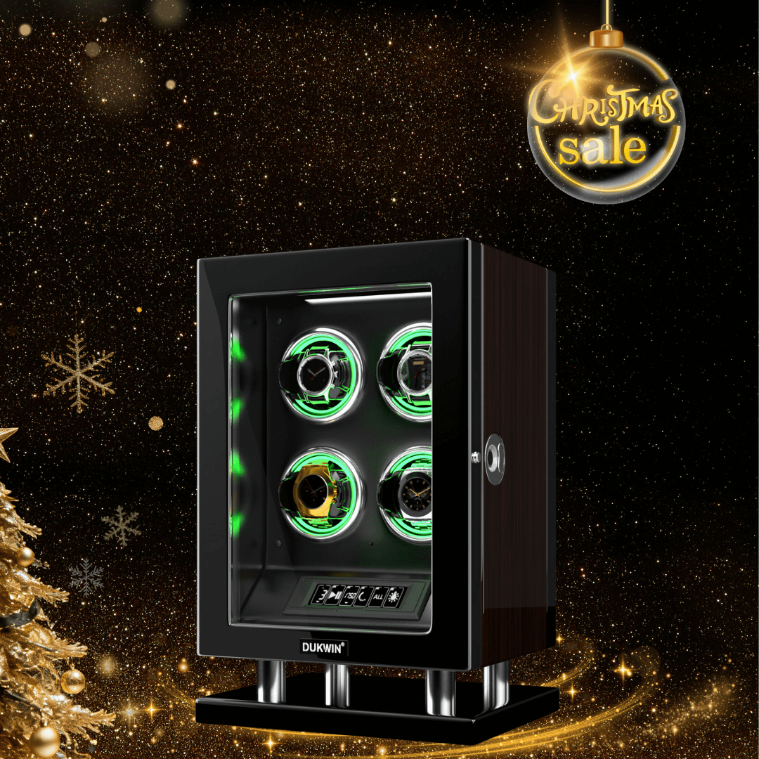 4 Watch Winder with Upgraded Fingerprint Entry RGB Light LCD Remote Control Mabuchi Motors