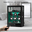 Fingerprint Lock 6 Watch Winders with Extra Watches Storage - Patented Design