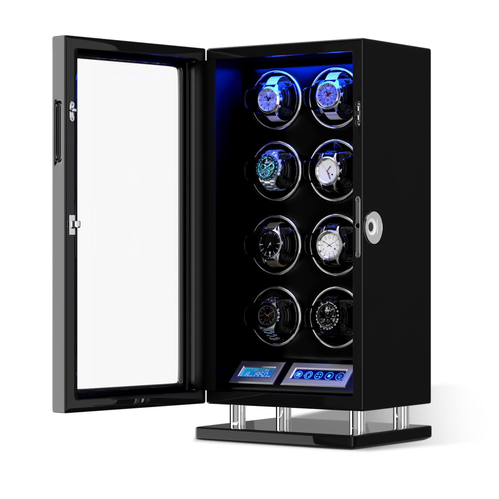 8 Watch Winders with Fingerprint Lock Unique Watch Holder