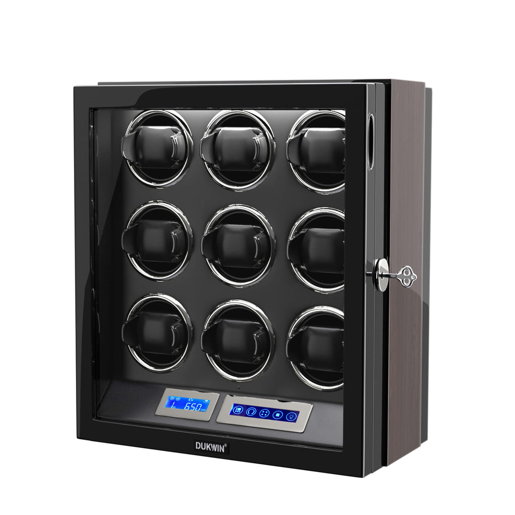 9 Watch Winder for Automatic Watches LCD Remote Control Quiet Mabuchi Motors