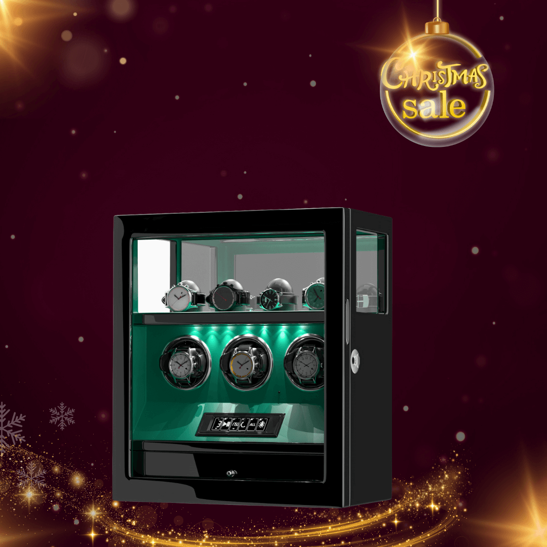 Blocco delle impronte digitali 3 caricatori per orologi con telecomando LCD per riporre gli orologi extra - Verde