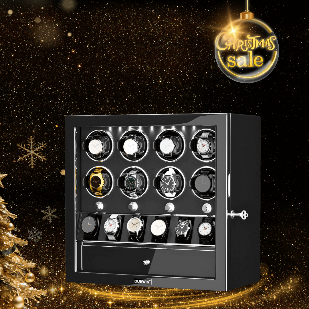 8 Watch Winders with Extra 6 Watch Display Storage and Jewelry Drawer