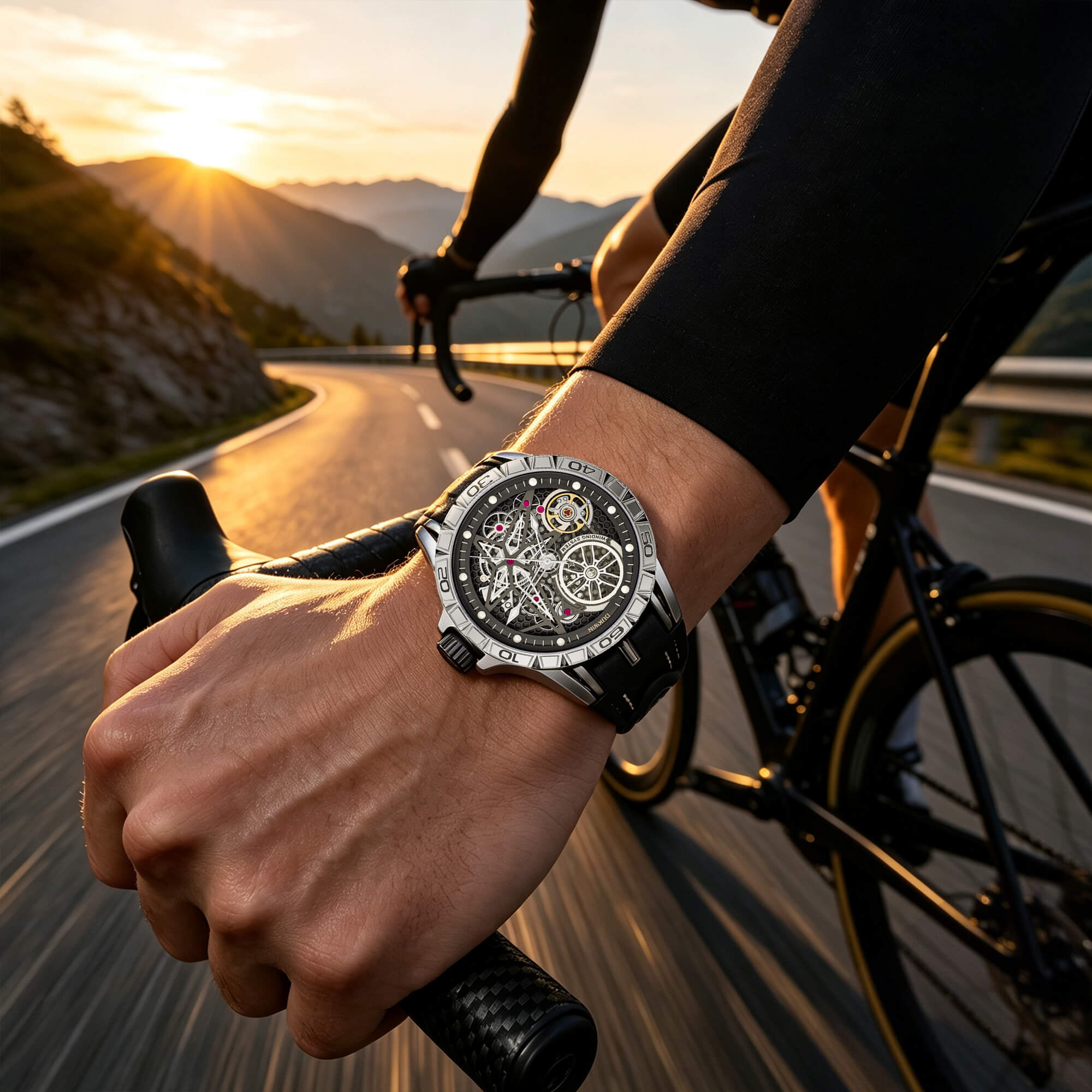 Stellar Vortex - Automatic Mechanical Watch Stainless Steel Case Full Skeleton Dynamic Dial Design