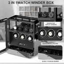 3 Watch Winders with 4 Watch Holders with Fingerprint Lock - Patented Design