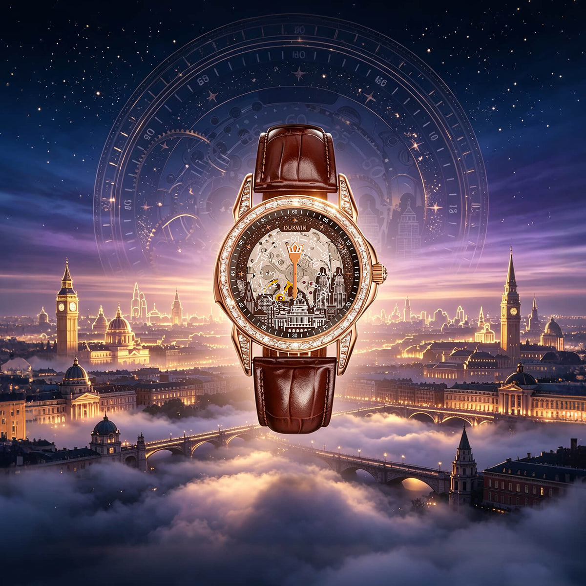 Aetheris Civitas - Automatic Mechanical 82S0 Men’s Watch City Skyline Art Dial