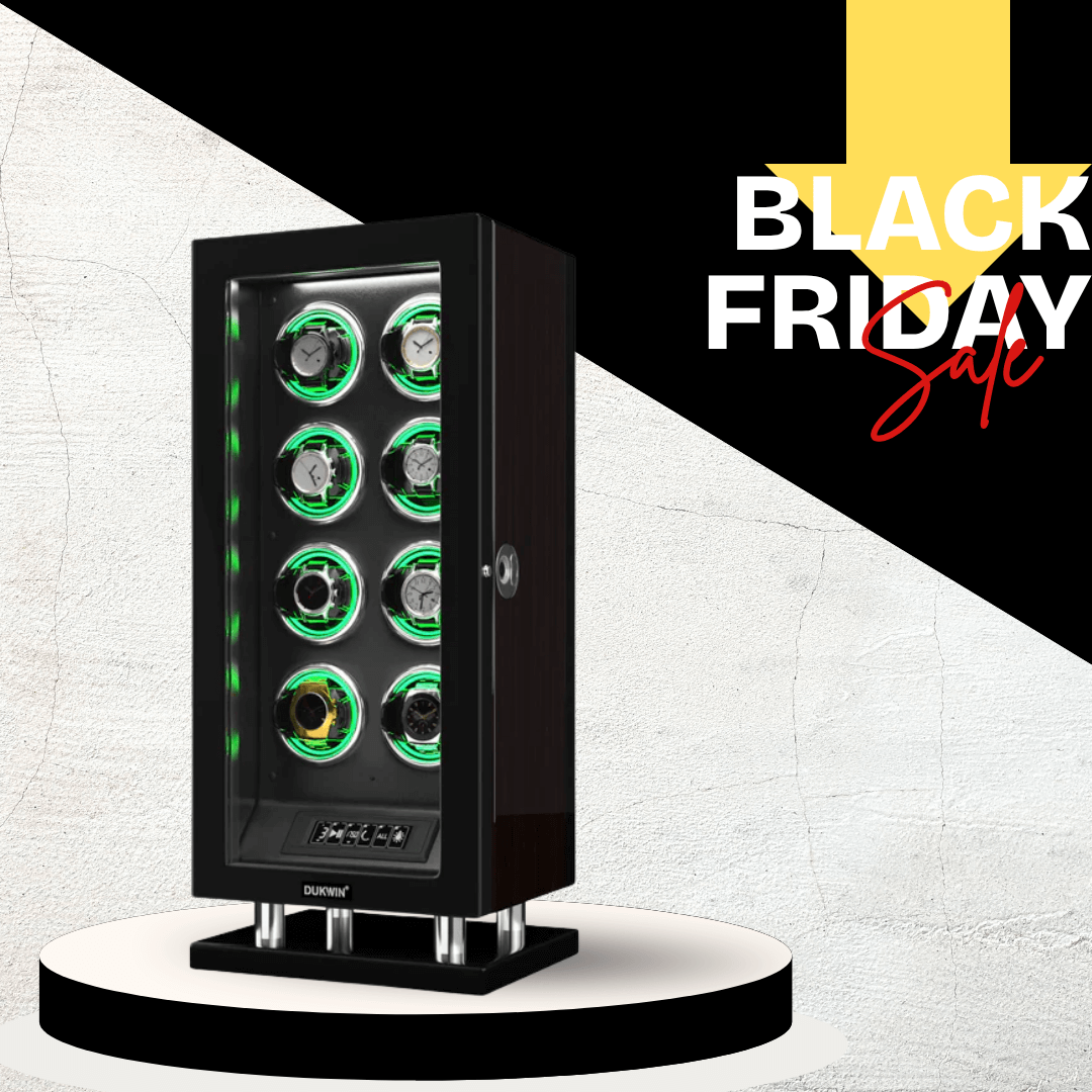 Special Edition- 8 Watch Winder with Fingerprint Entry RGB Light LCD Remote Control