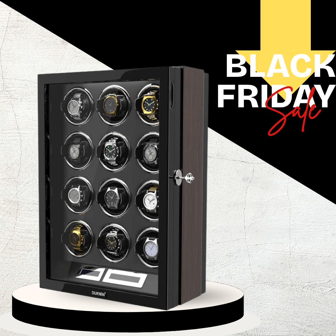 12 Watch Winder for Automatic Watches LCD Remote Control Quiet Mabuchi Motors Large Rotator