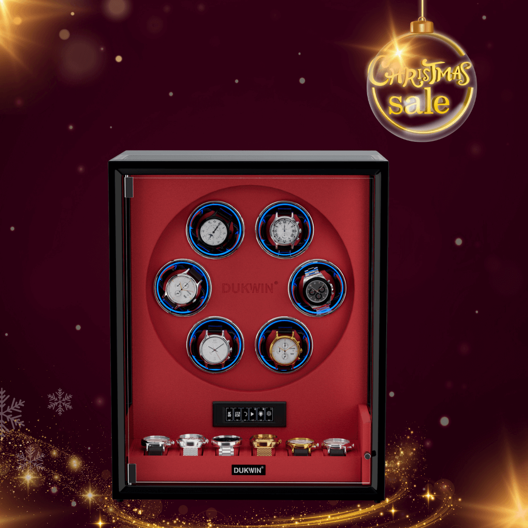 Verrouillage D'empreinte Digitale 3 Remontoirs De Montres Avec Télécommande LCD De Stockage Supplémentaire De 4 Montres - Noir