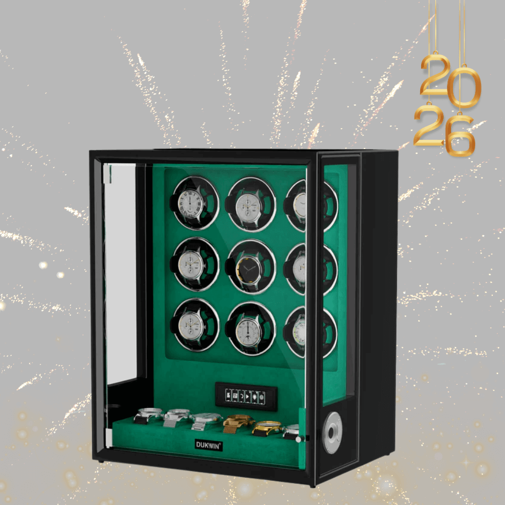 VIRTUOSO – Premium 9 Watch Winder with Fingerprint Lock & Extra Storage - Green