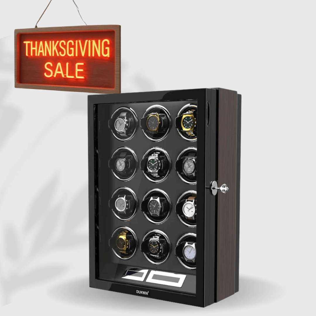 12 Watch Winder for Automatic Watches LCD Remote Control Quiet Mabuchi Motors Large Rotator