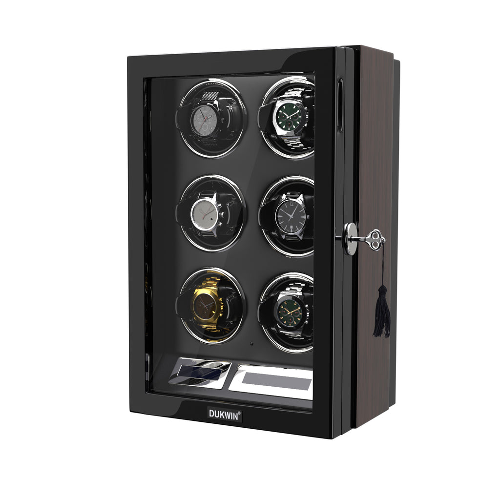 6 Watch Winder with LCD Touchscreen Remote Control Quiet Mabuchi