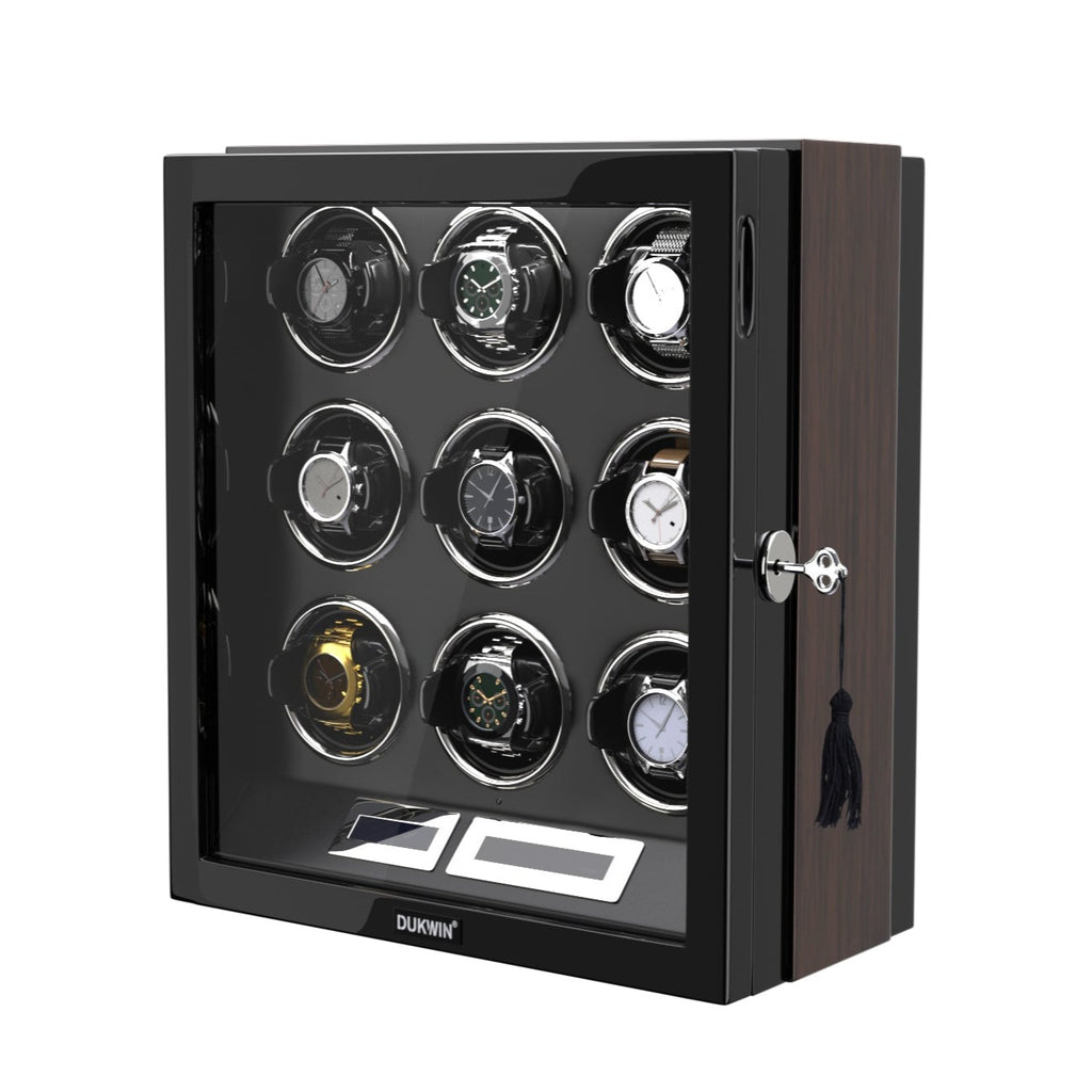 Watch Winder for 9 Automatic Watches LCD Remote Control DUKWIN