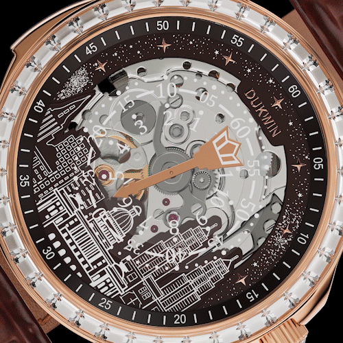 Aetheris Civitas - Automatic Mechanical 82S0 Men’s Watch City Skyline Art Dial l Bonus Precision Winder Included