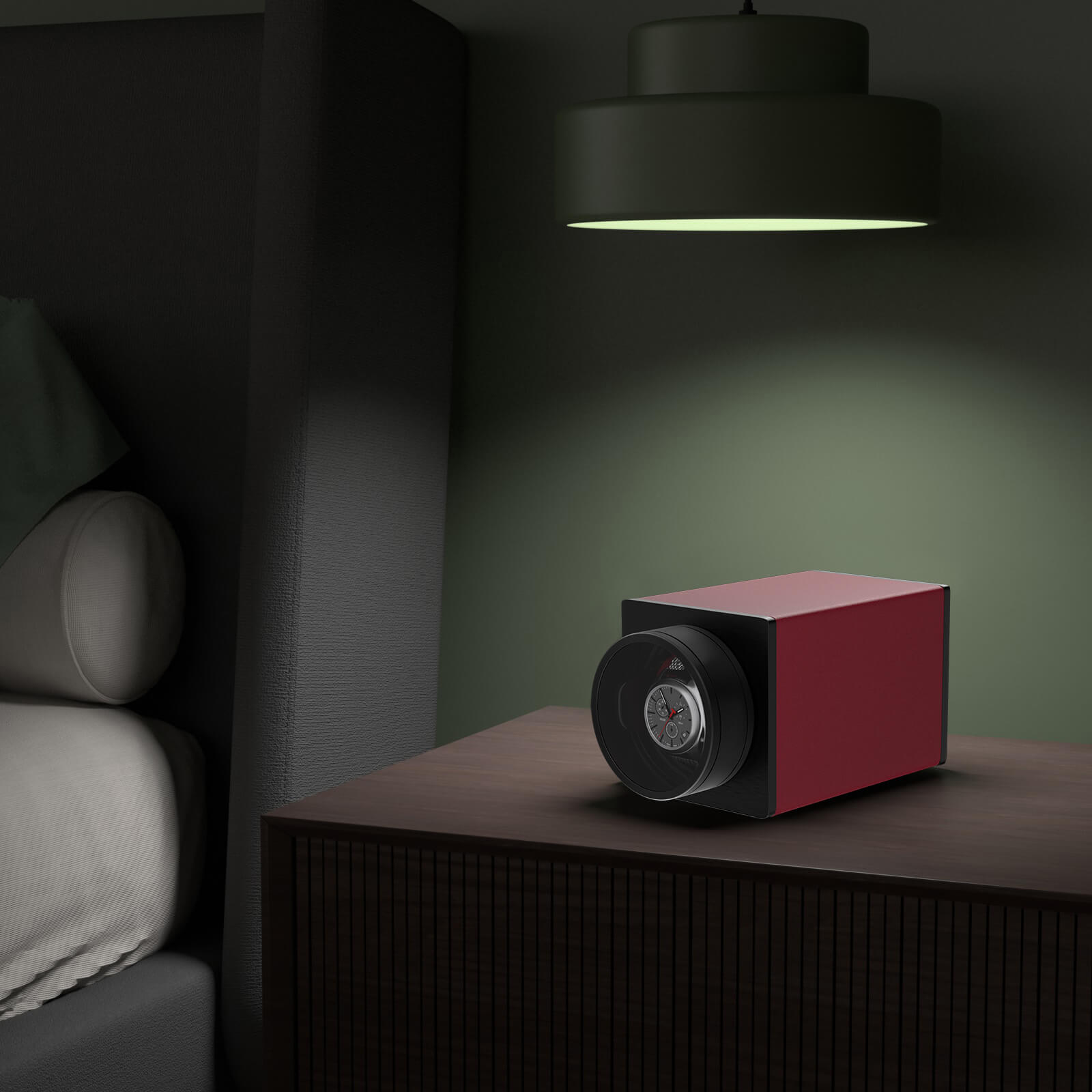 Travel Single Watch Winder Stackable Vegan Leather with Quiet