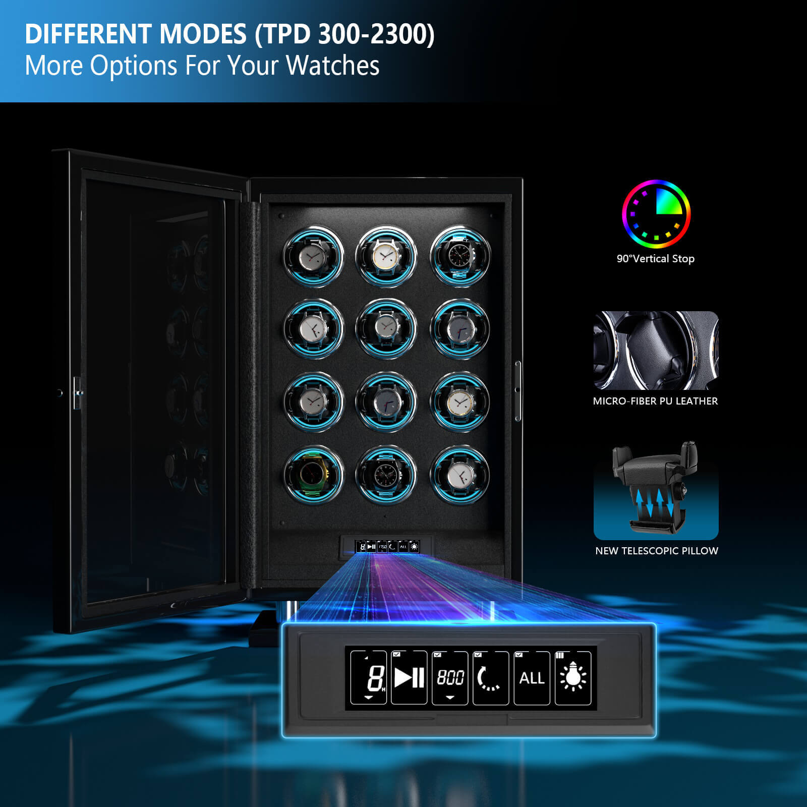 Special Edition - 12 Watch Winder with Fingerprint Unlock RGB