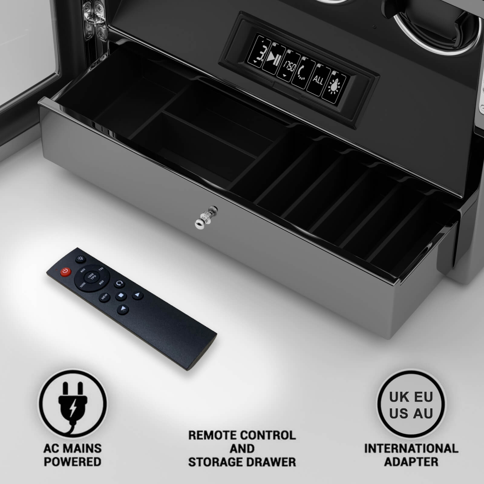 Fingerprint Lock 6 Watch Winders with Extra Watches Storage