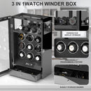 9 Watch Winders with 4 Watch Holders with Fingerprint Lock LCD Remote Control