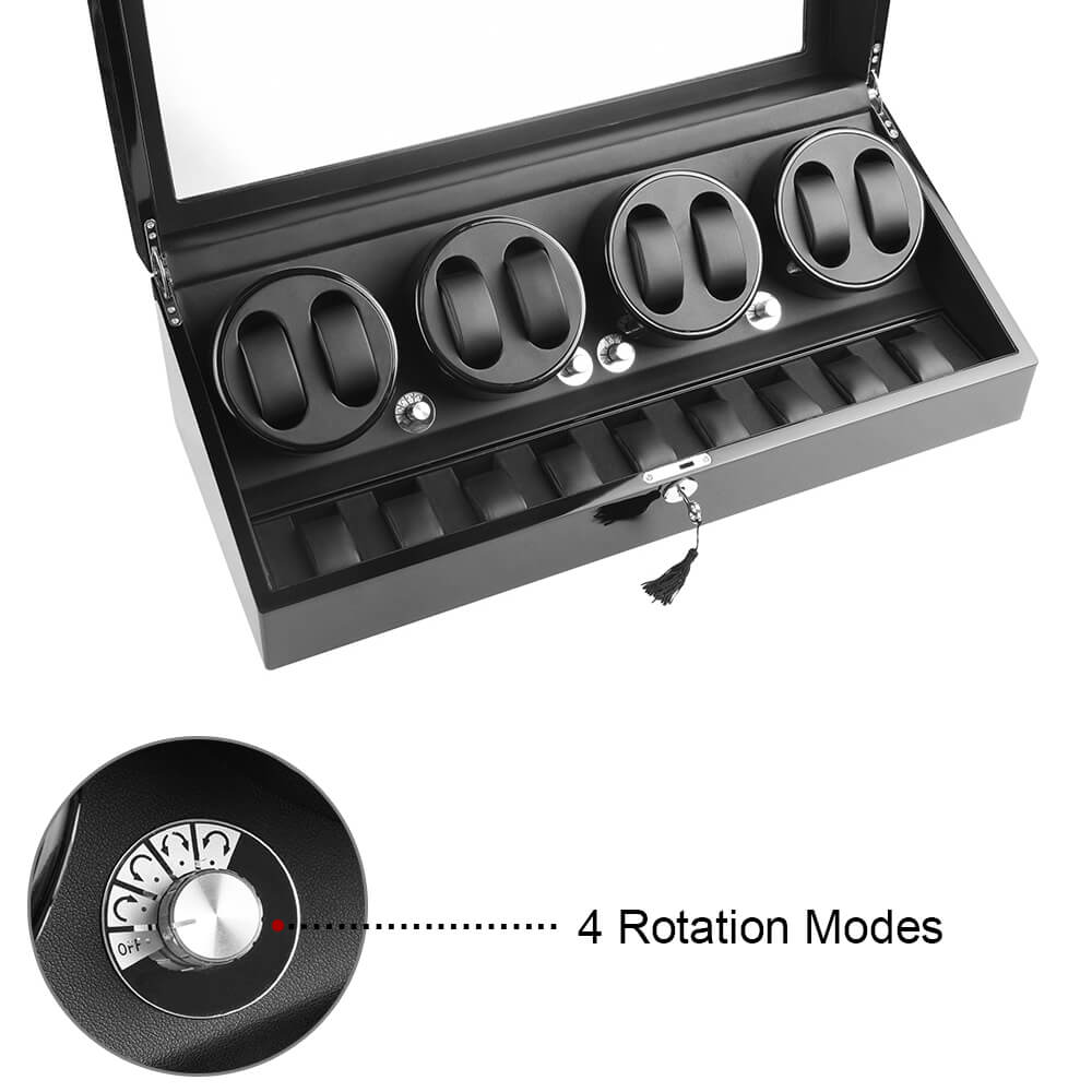 8 Watch Winder with 9 Storage Space Quiet Mabuchi Motors DUKWIN