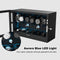 6 + 6 Watch Winder with Extra Storages Aurora Blue Light Quiet Motors - Black