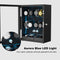 8 + 4 Watch Winder with Extra Storages Aurora Blue Light Quiet Motors - Black