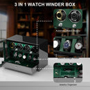 4 Watch Winders for Automatic Watches with 6 Watches Display Organizer - Green