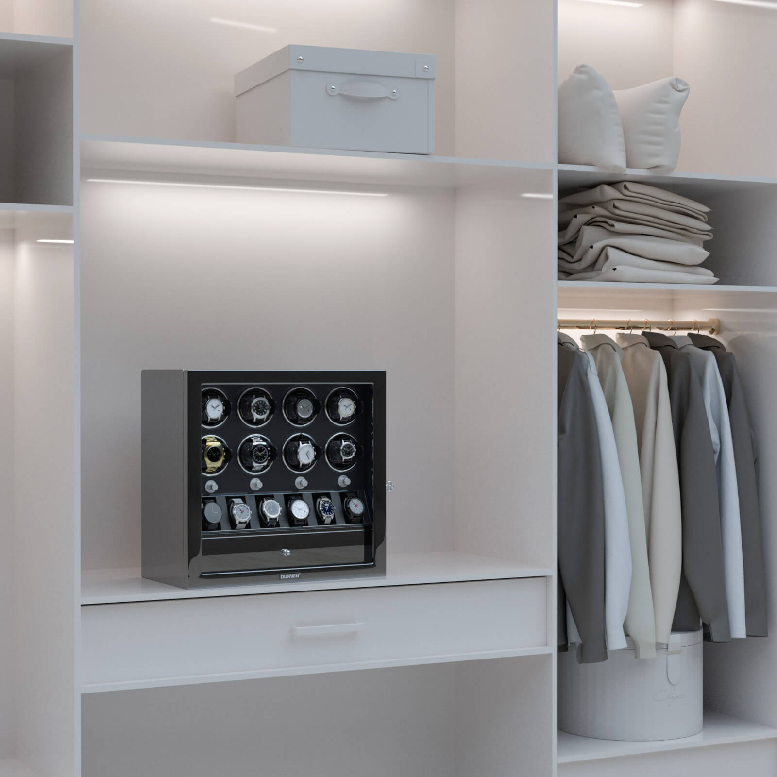 Watch Winders with Extra Watch Display Storage and Jewelry