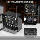 8 Watch Winders with Extra 6 Watch Display Storage and Jewelry Drawer