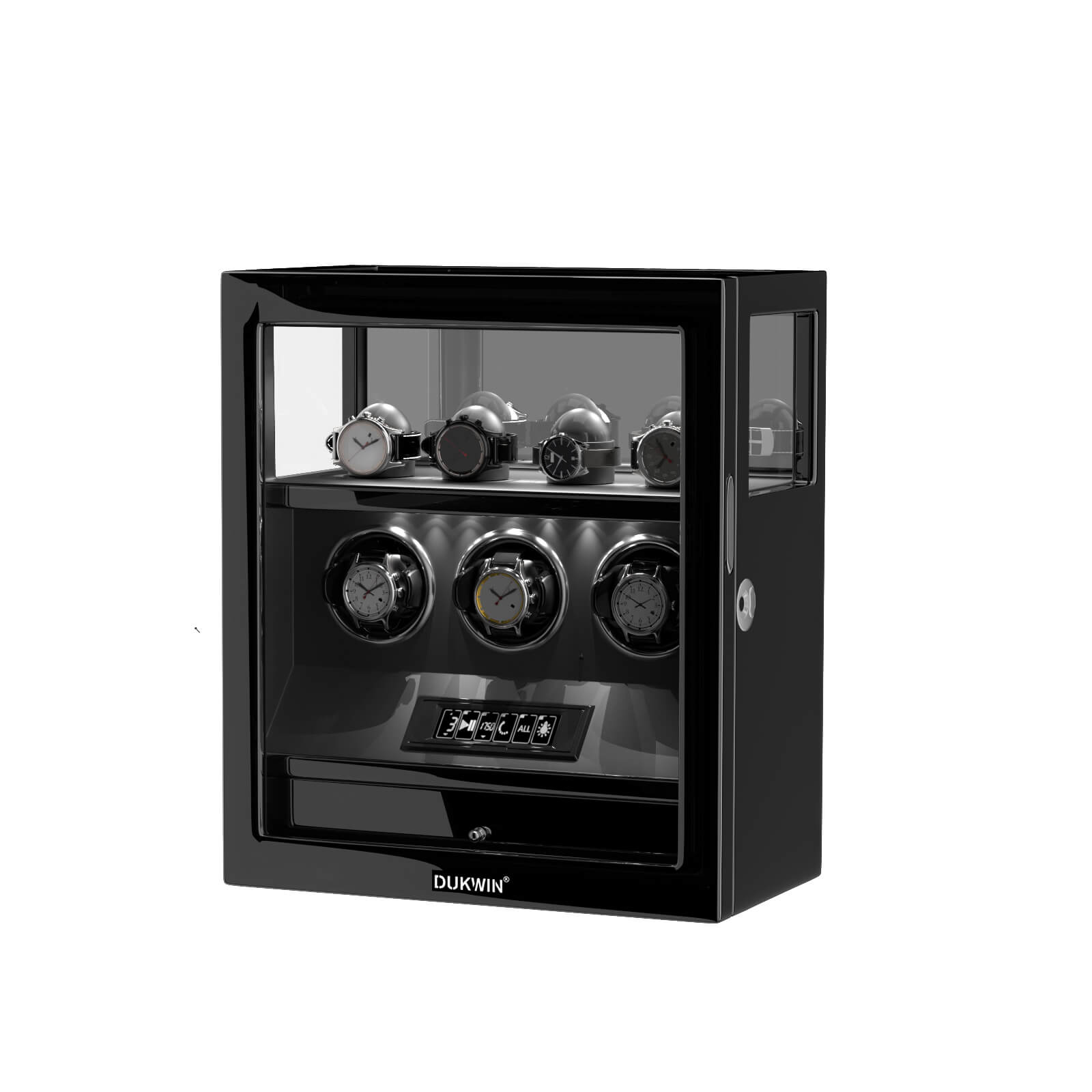 Patented Design Watch Winders with Watch Holder Fingerprint Lock Ultra Quiet Motors