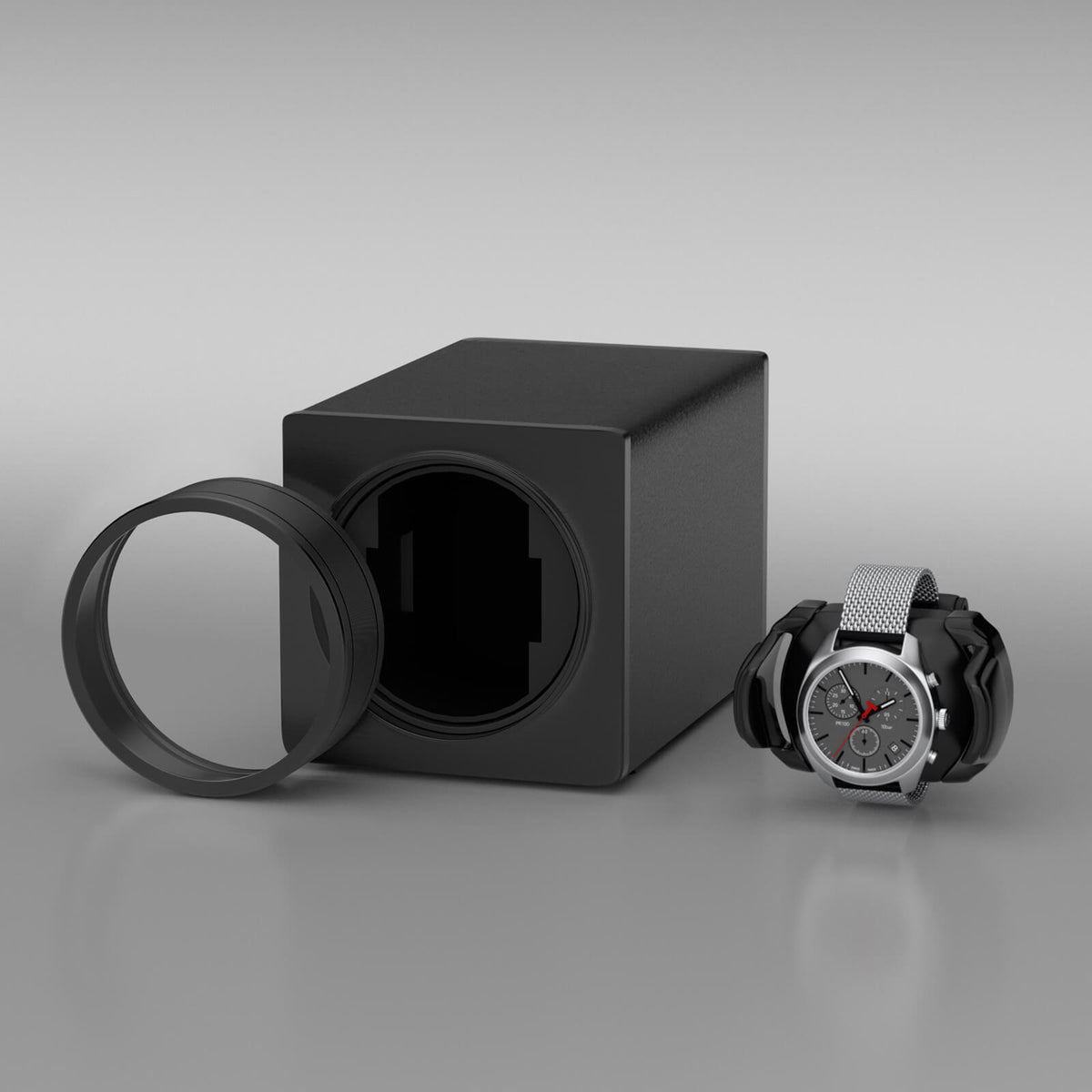Single Watch Winder Stackable Vegan Leather Quiet Mabuchi Motors for T ...