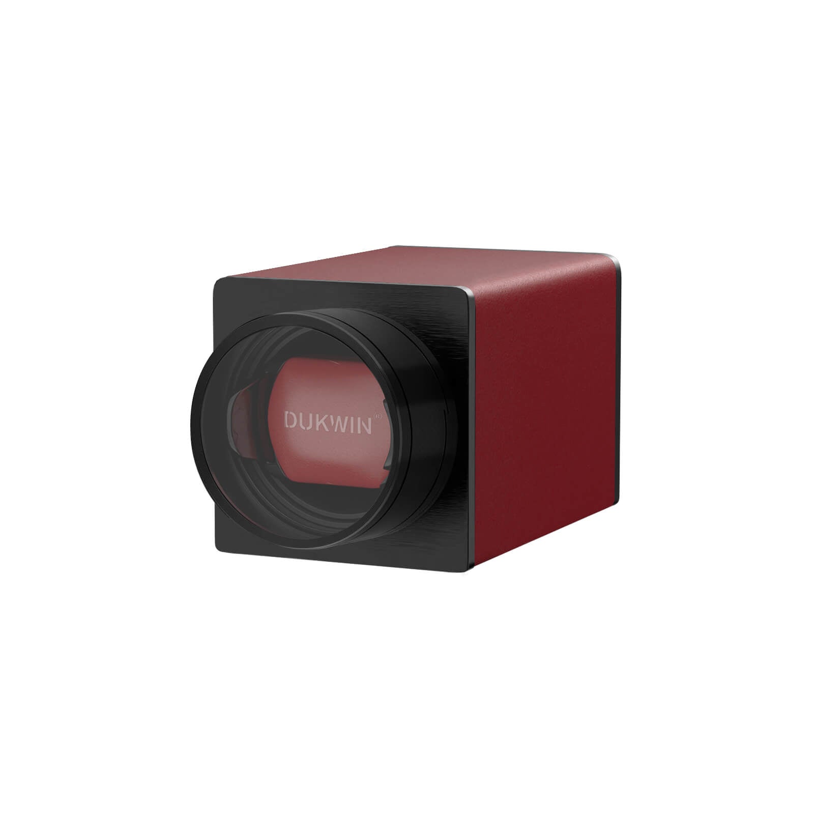 Single Watch Winder Stackable Vegan Leather Quiet Mabuchi Motors for Travel - Crimson Red