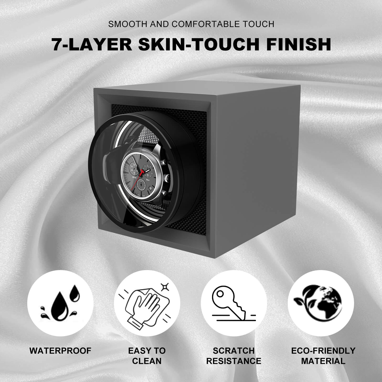 Single Watch Winder for Automatic Watches Silken Gray – DUKWIN