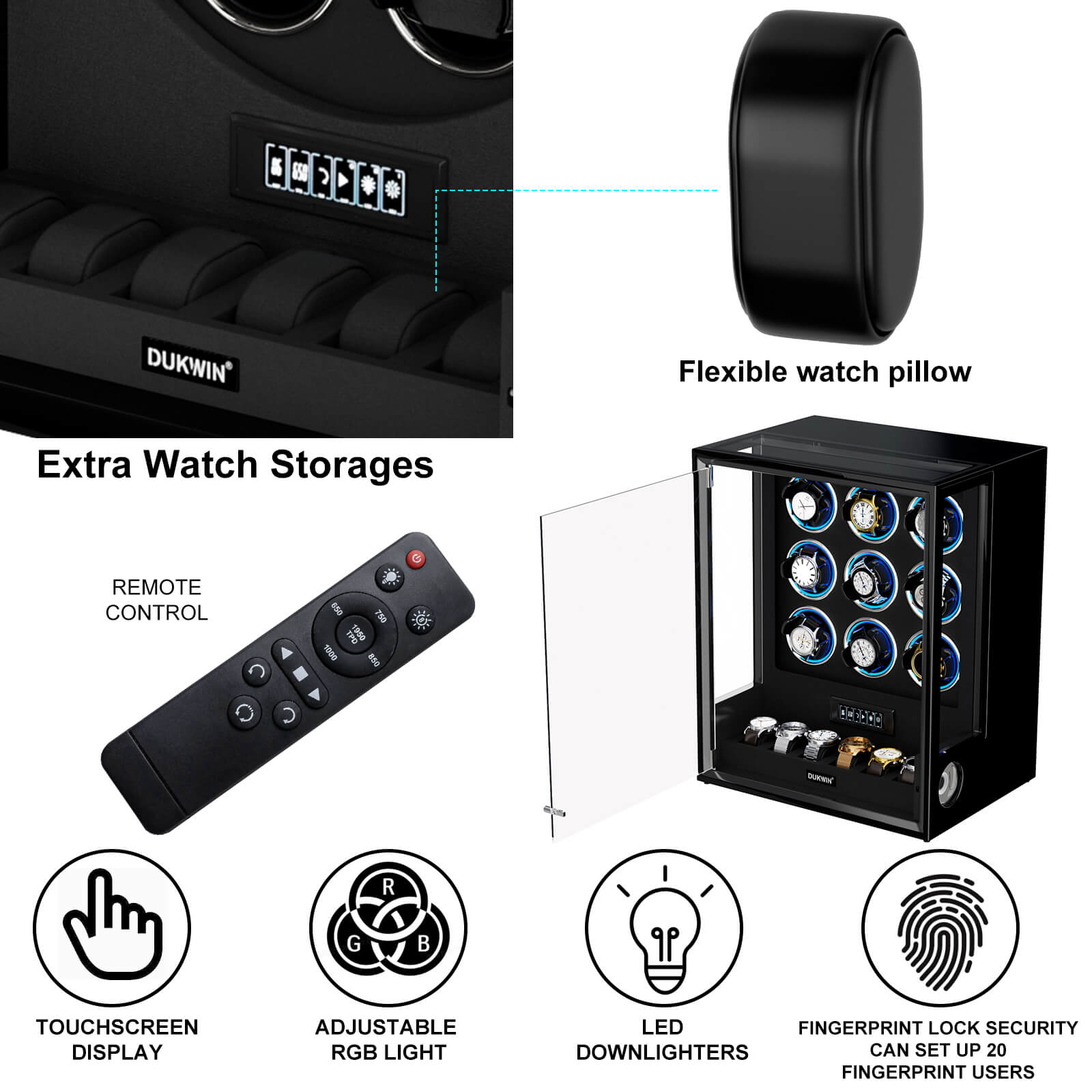 VIRTUOSO – Premium 9 Watch Winder with Fingerprint Lock