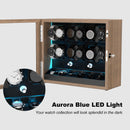 Automatic Watch Winders Muti-Slots with Aurora Blue Backlight and Foam Pad