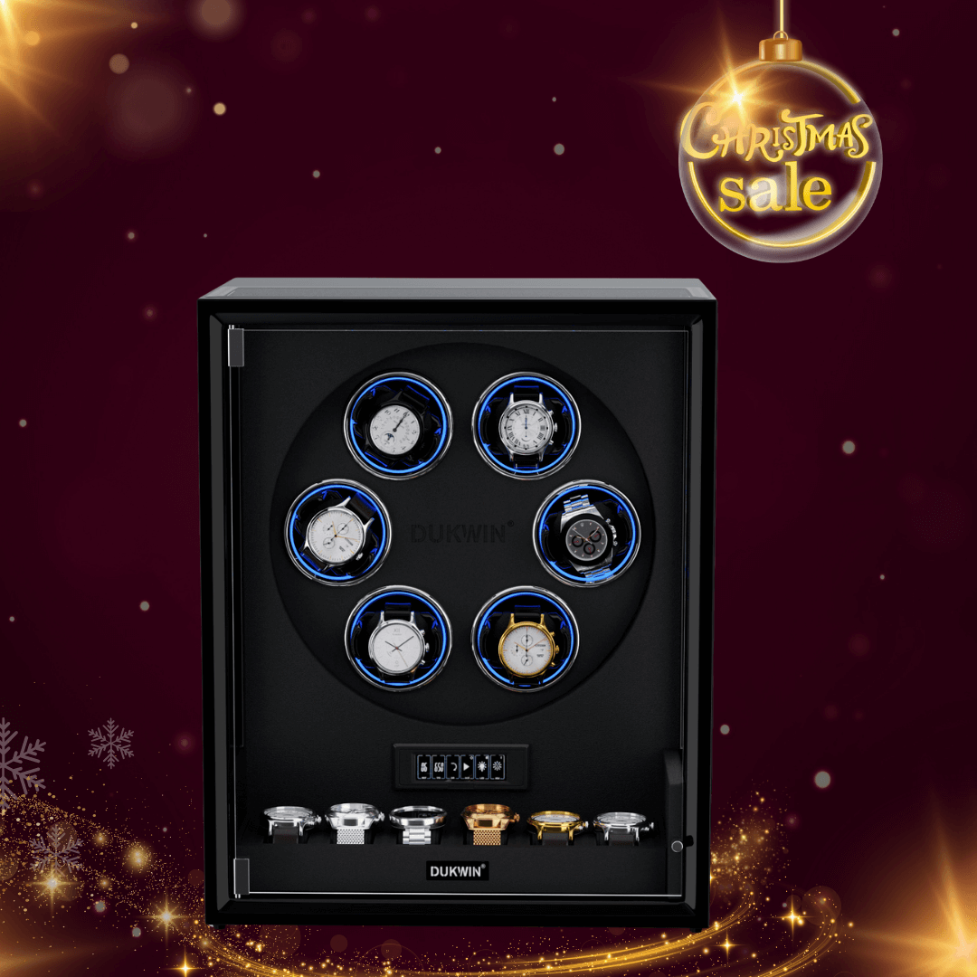 Blocco delle impronte digitali 3 avvolgitori per orologi con telecomando LCD per riporre altri 4 orologi - nero