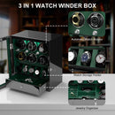 Classic 6 Watch Winders for Automatic Watches with 5 Watches Display Organizer - Green