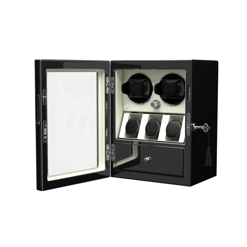 2 Watch Winders with 3 Watche Holders Jewellery Display - Off White